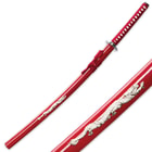 Ruby Dragon Katana With Wooden Scabbard