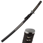 Black Warrior Samurai Sword With Open Scabbard