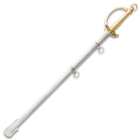 Civil War Officer Sword With Scabbard - Carbon Steel Tempered Blade, Display Edge, Brass Handle And Guard - Length 39”