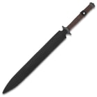 The high-quality sword can be carried in its belt sheath