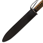 The spear comes with a leather sheath with embossed Shinwa logo. 