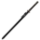 The wooden scabbard with lacquered black with black hanging cord. 