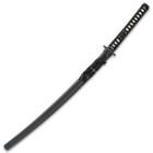 A black lacquered scabbard houses the katana's blade