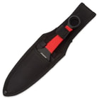 On Target 3-Piece Throwing Knife Set with Nylon Sheath - Red and Black