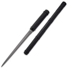Double Defense action makes, the B.M.F. Black Tri-Edged Baton Dagger a beast of a self-defense weapon in your hand