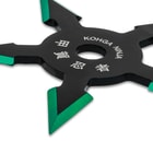 Close up image of the Emerald shadow Throwing Star Trio.