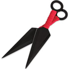 Kunai Throwing Knife Twin Set Black with Red Wrapping