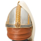 The back view of the replica helm