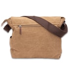 Outback Traveler Messenger Bag - Canvas Construction, Soft Lining, Spacious Interior, Leather Accents, Multiple Pockets, Metal Hardware