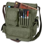 Rothco M-51 Engineer's Field Bag - Heavyweight Cotton Canvas Construction - Everyday Carry Bag - Carry-All Travel School Business Outdoors - Numerous Pockets - Top, Shoulder Carry;  Adjustable Strap