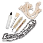 Military Surplus German G3 Rifle Cleaning Kit - Postwar; Used, Excellent Condition - Compatible with all .308 - .351 Caliber Rifles, Pistols - Brushes, Oiler, Pull-Through Chain, More - Rugged OD Case