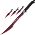 Giving you a set of Ninja weapons, the Red Guardian Sword and Kunai Set is visually striking with its metallic red accents