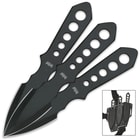 The throwing knife set perfectly balanced throwers crafted of 3Cr13 stainless steel with a durable, black-coated finish