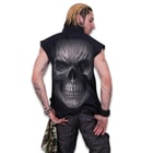 Death Rage Sleeveless Black Stone Washed Worker Shirt - 100 Percent Cotton Denim, Original Artwork, Azo-Free Reactive Dyes