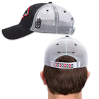 Double Down Native American Thunderbird Cap - Black Light Twill and White Polyester Mesh