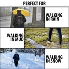 Multiple images showing different weather conditions that the Boot Covers can protect your boots in.