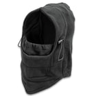 M48 Double-Insulated Black Balaclava Facemask - Polar Fleece Construction, Adjustable Draw Cord, Three-In-One