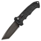 It has a 3 4/5” S30V black, oxide-coated stainless steel tanto point blade that has superior edge-retention and is corrosion-resistant