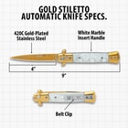 The specs of the automatic stiletto knife