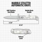 The Marble Automatic Stiletto Knife's overall specs