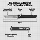 Details and features of the Push Button Pocket Knife.