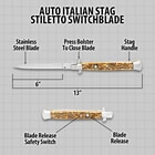 Details and features of the Stiletto Switchblade.