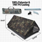 The features and specs of the Two-Man Camo Tent