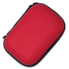 The rounded EVA case is secured with a sturdy zipper, and the supplies are neatly organized inside