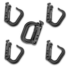 M48 Backpack Webbing D-Ring Carabiner - Five Pieces, ABS Construction, Grimlock Closure - Dimensions 2 1/5”x1 2/5”