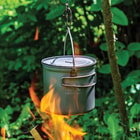 The TOAKS Titanium Pot allows you to cook over open flame.