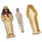 Egyptian Sarcophagus With Mummy Inside - Set Of Two