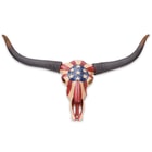 “American Bull,” US Flag Longhorn Skull Wall Plaque