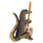 The Toilegator - Crocodile Toilet Brush Holder / Resin Sculpture