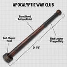 This iamge shows the different features of this heavy war club.