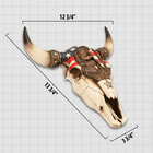 Close up image of the wall hanging hook on the Cattle Skull.