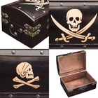 Rustic Wooden Pirate Treasure Chest / Trunk Twin Set - One Large, One Small