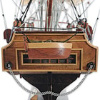 Handcrafted USS Constitution Model on Display Stand | Exotic Wood and Metal Construction