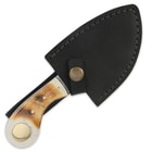 Custom Burnt Bone Gut Hook Skinning Knife With Sheath