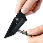 Survival Fixed Blade Tanto Neck Knife With Fire Starter & Sheath
