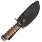 Legends In Steel Olive Wood & Damascus File Worked Fixed Blade Hunter Knife