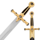 Masonic "Star of Destiny" Medieval Dagger with Scabbard - Black