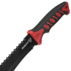 Bushmaster Survival Bowie Knife with Nylon Sheath - Red Handle Accents