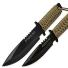 Amazon Jungle Survivor 2-Piece Fixed Blade Knife Set with Nylon Double Sheath