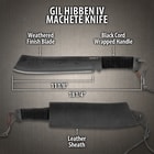 Rambo 4 Gil Hibben IV Machete Knife Length Diagram length 11 1/8 inches overall length 18 1/4 inches 