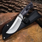 Elk Ridge Gray Pakkawood Fixed Blade Knife with Nylon Sheath
