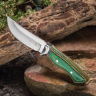 Elk Ridge Gray and Brown Pakkawood Fixed Blade Knife with Nylon Sheath