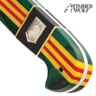 Timber Wolf's Limited Edition Vietnam Veteran Bowie Knife has POW/MIA medallion set into the handle
