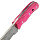 Timber Wolf Pink Pakkawood Damascus Fixed Blade Hunter Knife