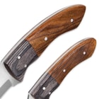 Timber Wolf Twin Buttes 2-Piece Fixed Blade Hunting Knife Set with Leather Sheath