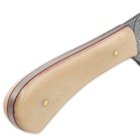 Timber Wolf Sheridan Damascus Skinner Fixed Blade Knife with Leather Sheath